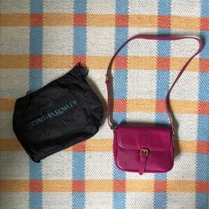 Cynthia Rowley fuchsia saffiano leather structured spring crossbody NWOT